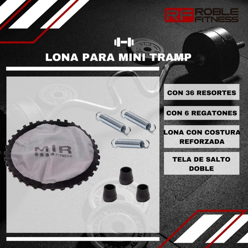 Imagen 4 de 8 de Lona Tela Para Mini Tramp + 36 Resortes + 6 Regatones Pack