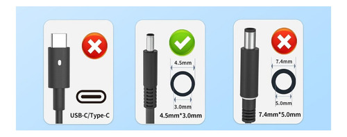 Cargador Para Dell 19.5v 2.31a 45w Inspiron Vostro 4.5 X 3.0 Negro
