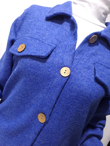 Camisaco Saco Camisa Cardigan Lanilla Frizada Elastizada