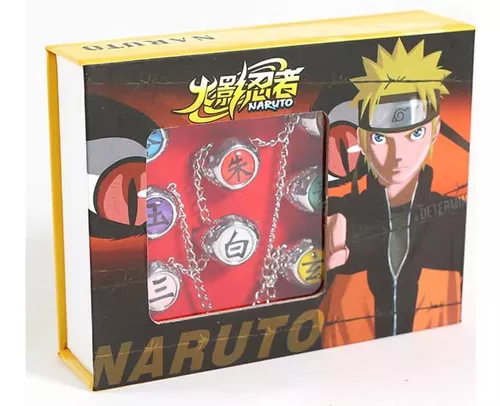 10 peças naruto akatsuki anéis de metal anime