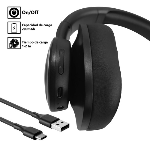 Auriculares Bluetooth Vincha Panacom Inalámbricos Negro Negro