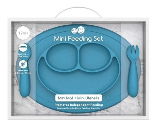 Mini Feeding Ezpz Plato Cuchara Tenedor Silicona Maternelle