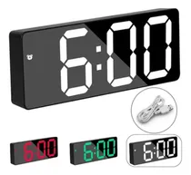 Comprar Relógio Digital De Mesa Parede Led Data Alarme Despertador Cor Vermelho Usb