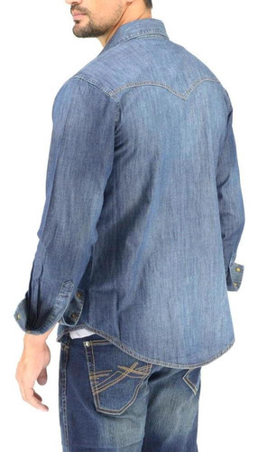 Imagen 5 de 6 de Camisa Vaquera Wrangler Hombre Western Manga Larga 58d