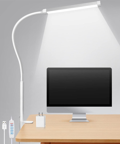 Luminária De Mesa Led Preta, 60 Cm, Braço Flexível, 10 W