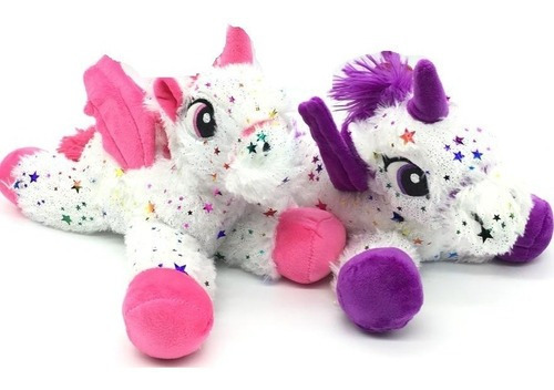 Pack 2 Unicornio De Peluche Con Estrellas 30cm