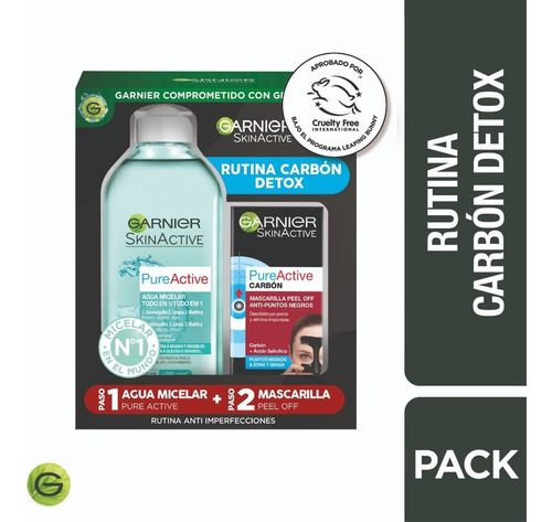 Rutina Cartón Detox Micelar + Peel Off Pure Active