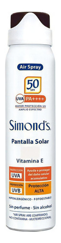 Protector Solar S.p.r.ay Fps50 | Vitamina E | Simond's 75 Ml