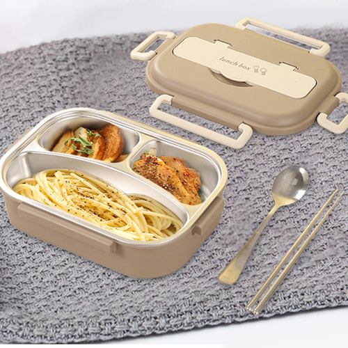 Recipiente De Almoço Bento Box Com Compartimentos Cáqui