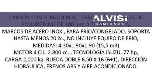 Foton Aumark 1049 Doble Rueda Furgón Térmico 10cm + Iva