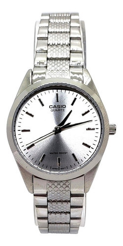 Reloj Casio Ltp-1274d-7adf Dama Plateado - Óptica Caroli Color del fondo Gris