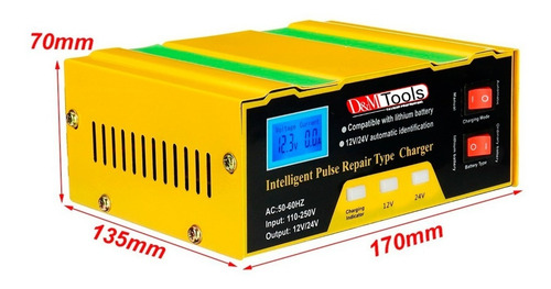 Imagen 5 de 7 de Cargador De Bateria Para Carros Y Motos 12v 10 Amp