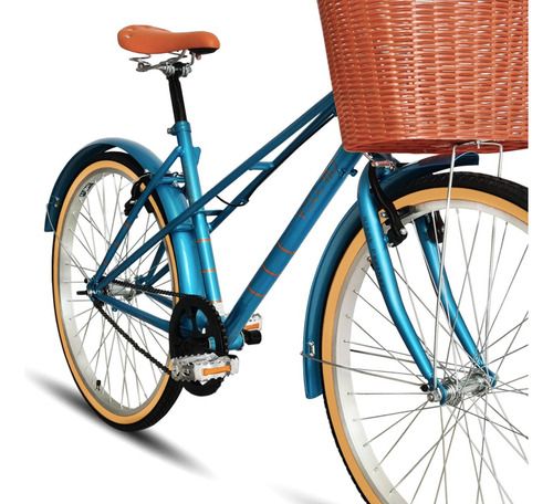 Bicicleta Urbana Vecchio Canasta Rodada 26 Dama Color Azul