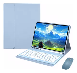 Capa Para Galaxy Tab S8 (x700/x706),teclado Redondo E Mouse