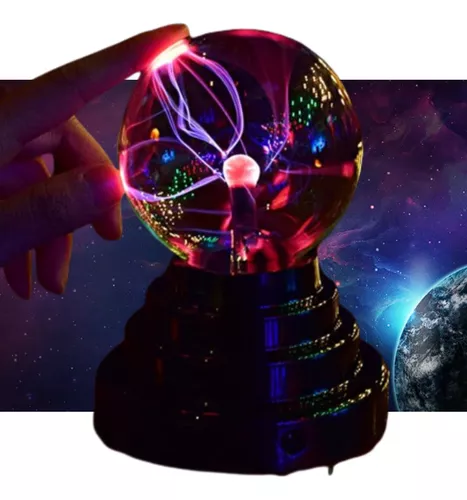 Bola de plasma Luz Tocar Sonido Sensible Esfera Lámpara de Plasma Magia  Globo USB Lightning Bola de Cristal Rayo Carnaval Ambiente Luces Noche