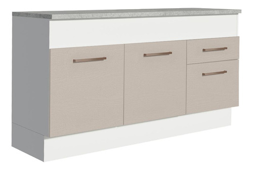 Mueble Cocina 150 Cm (con Tablero) Blanco/Crema Agata Madesa