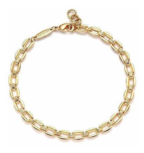 Oro Con Cuentas Pulseras 18k Chapado En Oro Diamante He...