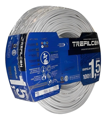 Cable Unipolar Trefilcon 1.5mm Normalizado 100 M Blanco C