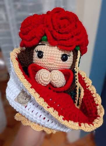 Virgen De Guadalupe Tejido Reversible (ramito A Crochet)