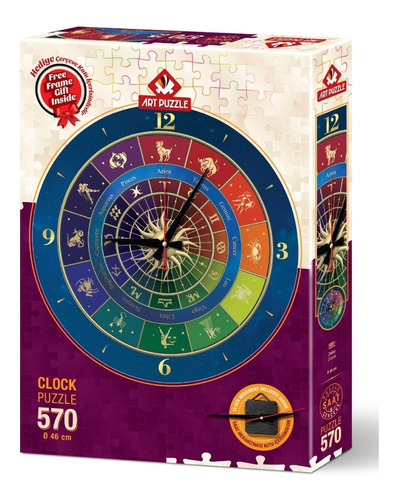 Reloj Rompecabezas 570 Pz Zodiaco Con Marco Motor Art Puzzle