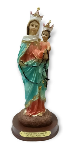 Imagen Virgen Del Rosario De San Nicolas 24cm Resina Estatua