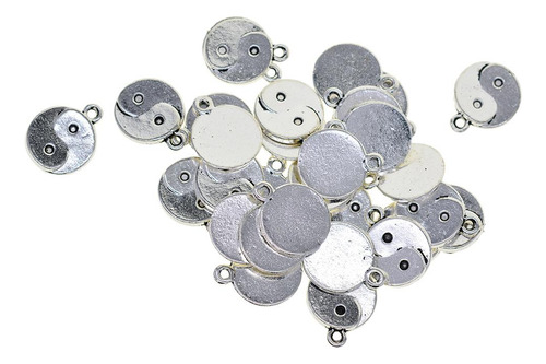 30 Pçs Tibetano Prata Yin Yang Tai Chi Taiji Zen Mini