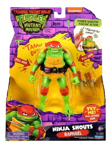 Tortugas Ninja Raphael Figura Articulada De 14cm Sonido