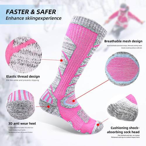 Calcetines De Esquí 2 Pares Para Hombres Y Mujeres