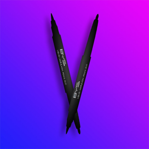Lápiz Delineador Líquido De Doble Punta Kohl Bys Cosmetics Color Negro