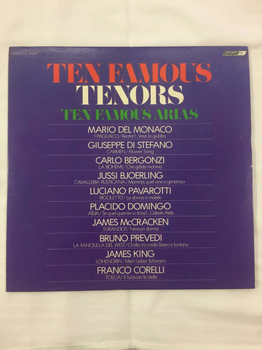 Disco Lp Vinilo Ten Famous Tenors Del Monaco Prevedi