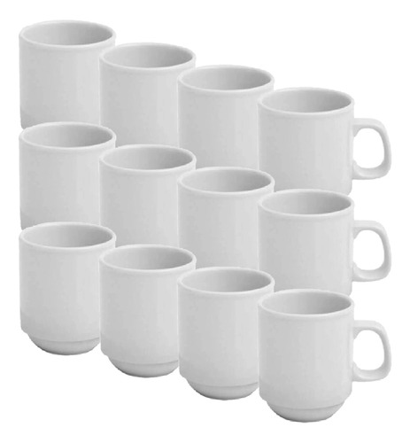 Taza Café 1/2 Porcelana Blanca Verbano Línea Távola X12