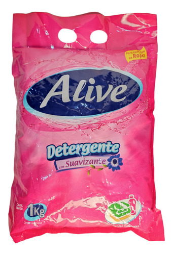 Detergente Con Suavizante Alive Rosado Polvo 1kg