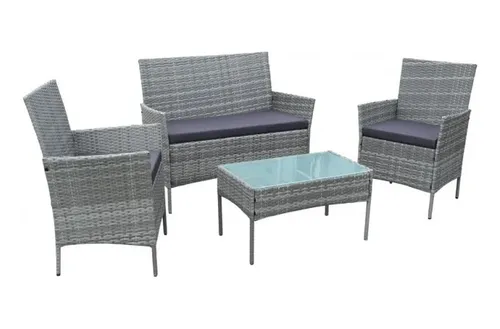 comprar Juego Terraza Rattan 4 Piezas Cafe