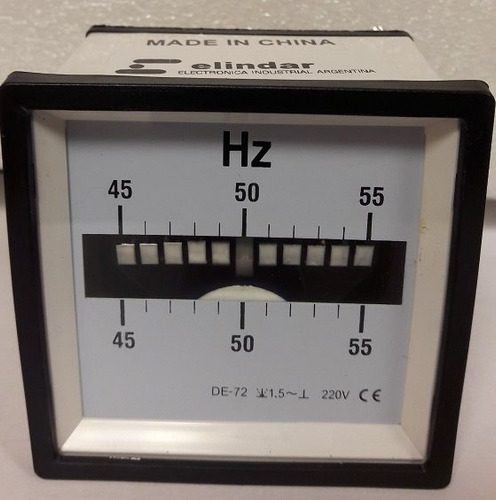 Frecuencímetro De Lengüeta 45 A 55hz 220 Volt Ca 72 X 72mm