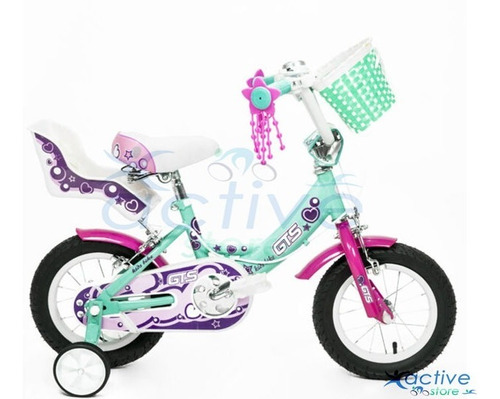 Bicicleta Infantil R 12 Paseo Full Rueditas Caramañola Gt S