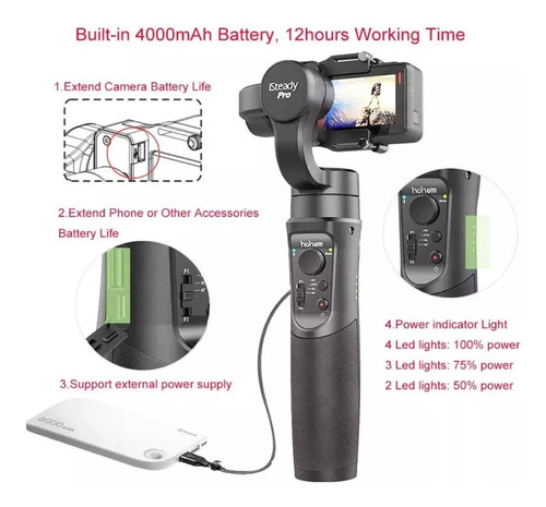 Estabilizador Hohem Istead Gopro Hero 6 5 4 3 Gimbal