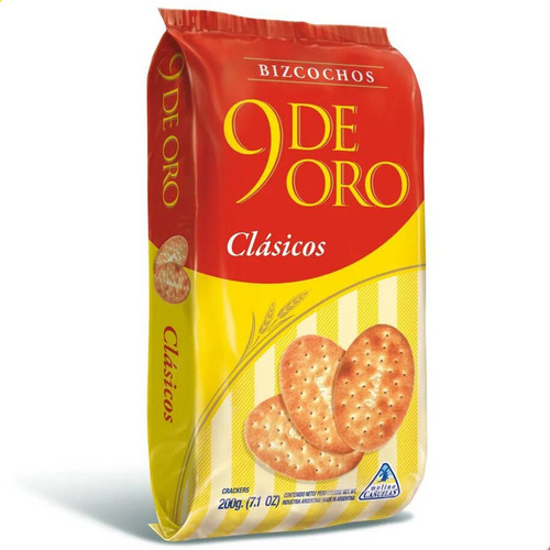 Bizcochito 9 De Oro Clasicos Galletitas 200g Bizcocho Snack