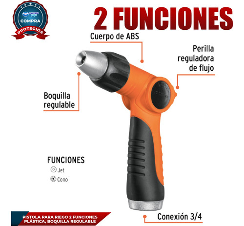 Pistola Plastica Recubrimiento 2 Funciones Truper 18480