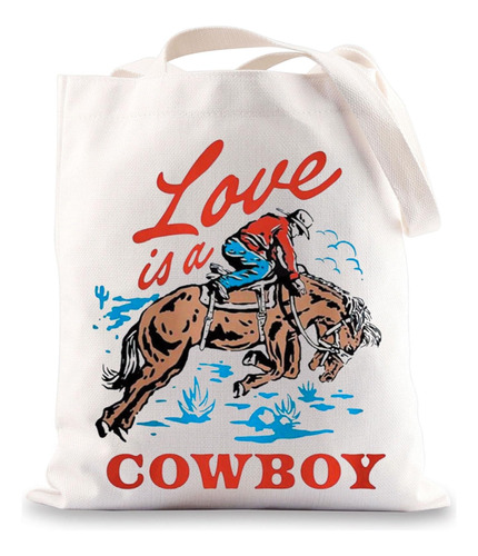 Bwwktop Love Is A Cowboy Western Country Tote Bag Regalos Pa