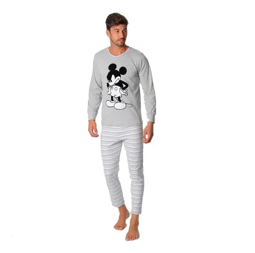 Pijama Hombre Invierno DISNEY Goofy Suspicious Azul Algodón Bolsillos