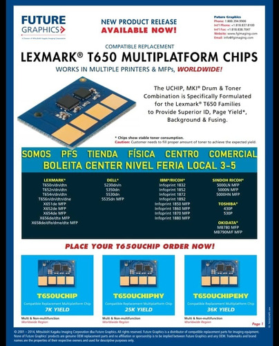 Chip Lexmark Mx710,mx711,mx810,mx811 (62d4x00) O 624x 45k