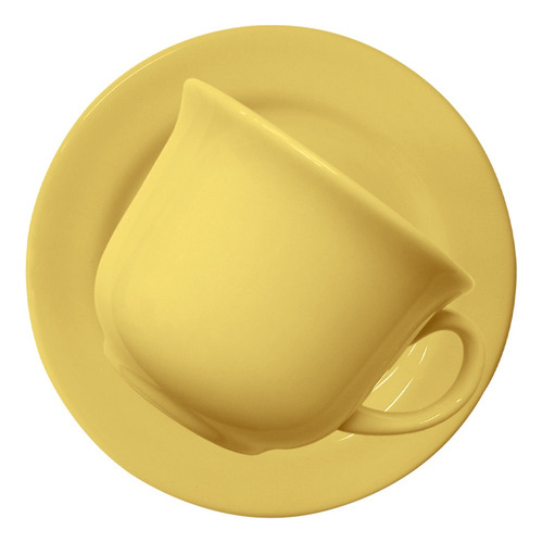 Amarelo Taza Te Con Plato 200 Ml. Dec 5014