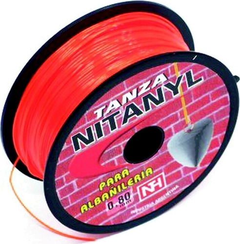 Tanza Hilo Para Albañil Naranja Fluo 0.8mm X 100mt Nitanyl