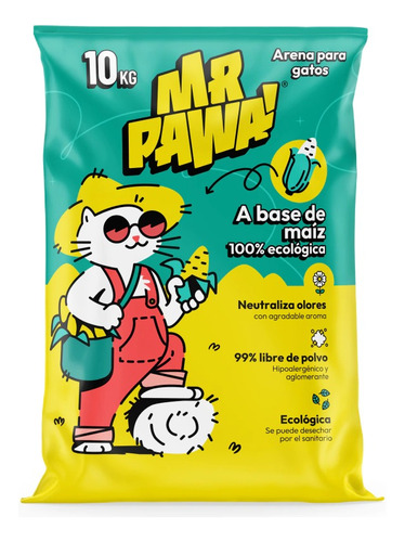 Arena Para Gatos De Maíz 10 Kg