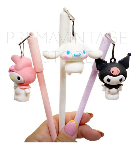 Lapicera Sanrio Kuromi My Melody Cinna Silicona Pack X3 