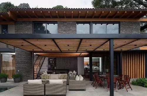 Techo Pérgola Galería Moderna Policarbonato Cerramiento