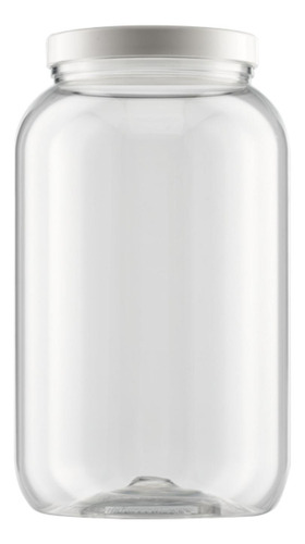 20 Pote 3,6l Multiuso Transparente Com Tampa Rosca Branco