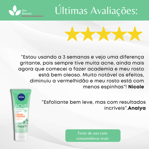 Tonico Acne Control + Esfoliante Facial Reduz Oleosidade