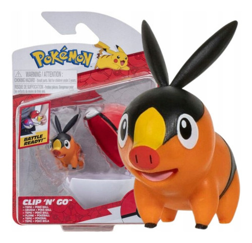 Tepig 5cm Con Pokebola 7cm Pokemon Jazwares