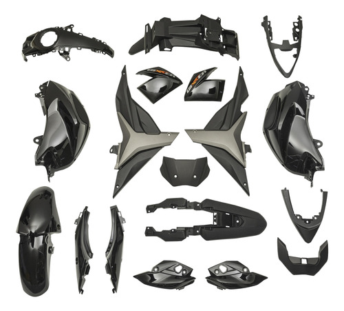Kit De Plasticos Completo Suzuki Gixxer 150 Negro Mtc